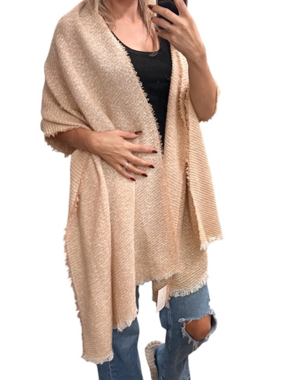 LC Lauren Conrad camel big beige cream scarf one size